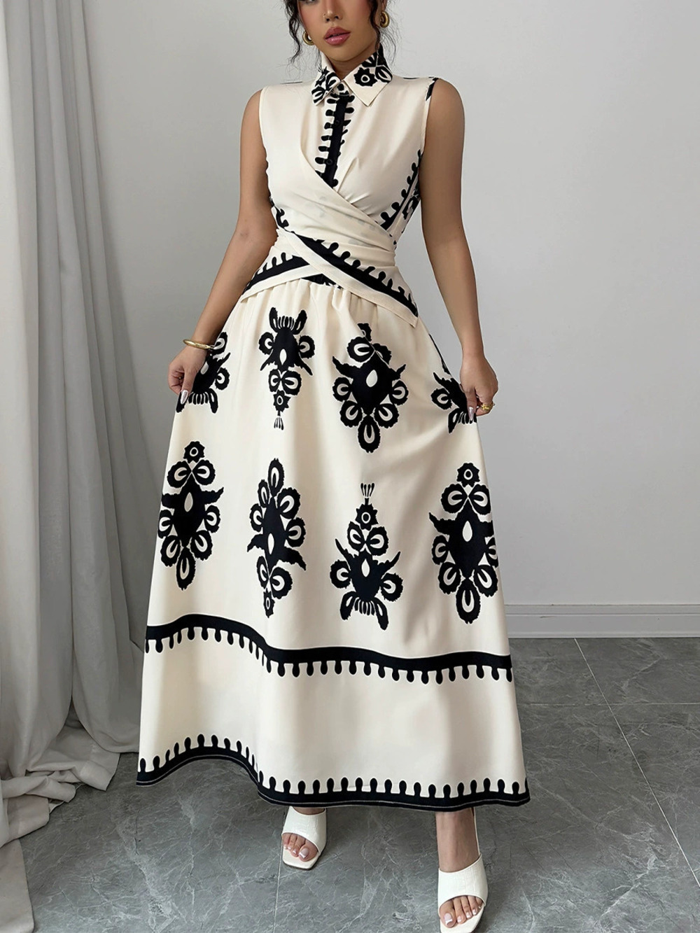 ZARA New Resort Style Sleeveless Blouse Tie Front Skirt Two Piece Set